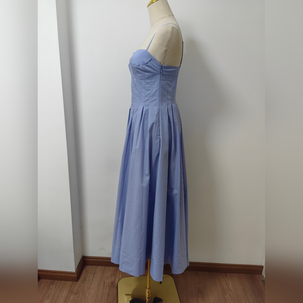 SIMKHAI Kittiya Poplin Fit & Flare Midi Dress - Picture 8 of 14
